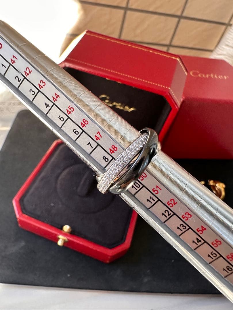 CARTIER カルティエ K18WG トリニティ　パヴェダイヤ　リング