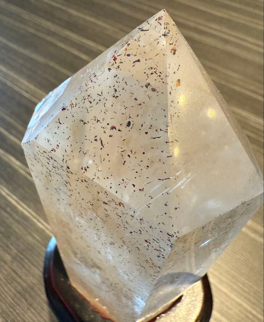 レピドクロサイト ゲーサイト インクォーツ タワー ポイント 台座付き 天然石