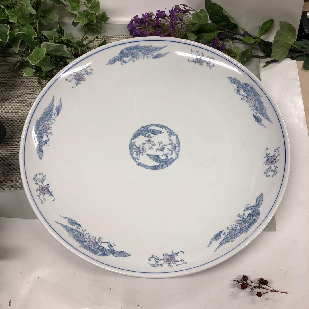 強化磁器　中華食器　遊鳳40.5cm丸大皿