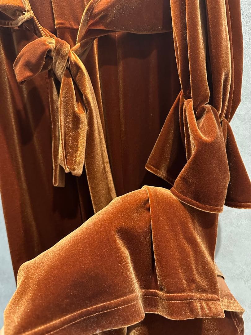 ワンピース Ameri VINTAGE 2WAY CURVE VELOURS DRESS