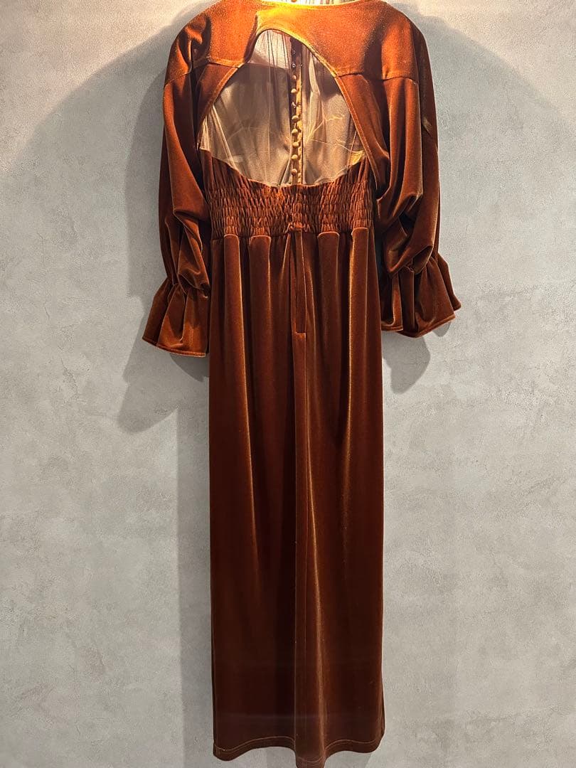 ワンピース Ameri VINTAGE 2WAY CURVE VELOURS DRESS