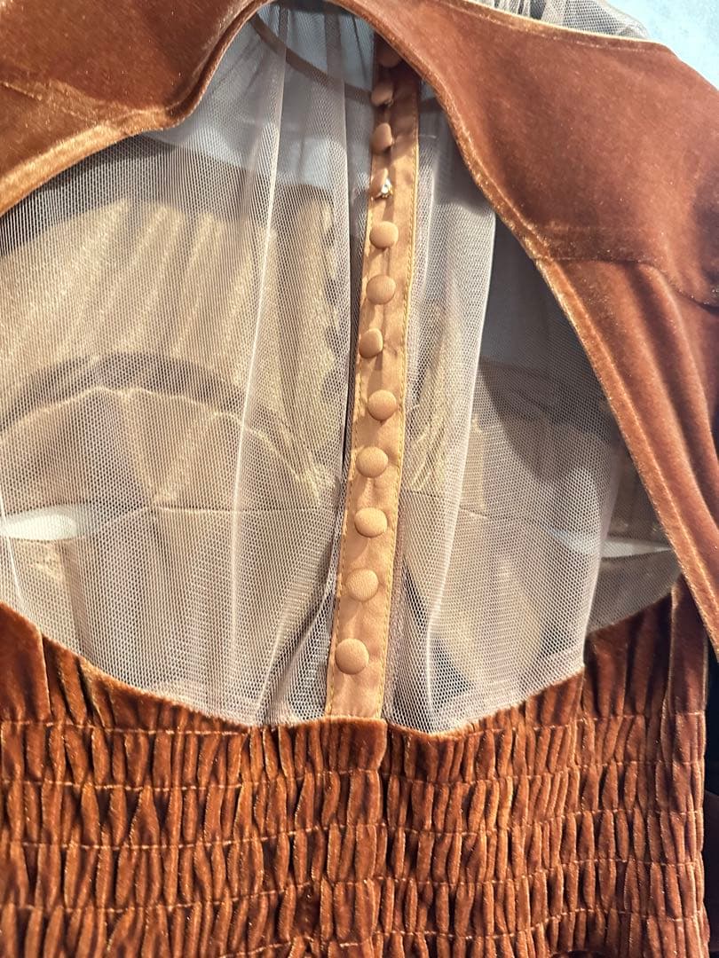 ワンピース Ameri VINTAGE 2WAY CURVE VELOURS DRESS