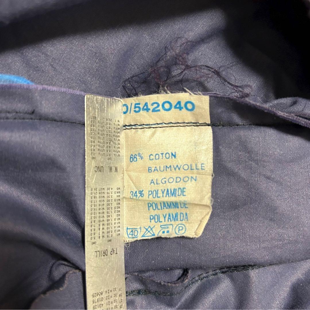 Euro vintage 90sフランス製アノラックパーカードローコード有茄子紺