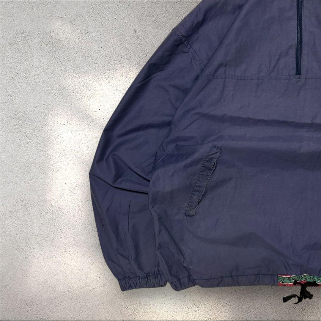 Euro vintage 90sフランス製アノラックパーカードローコード有茄子紺