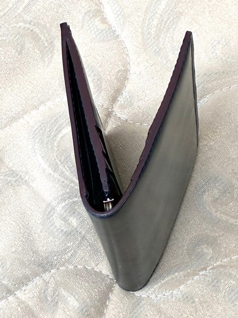 GANZO シェルコードバン2 ファスナー小銭入れ付き長財布 ネイビー