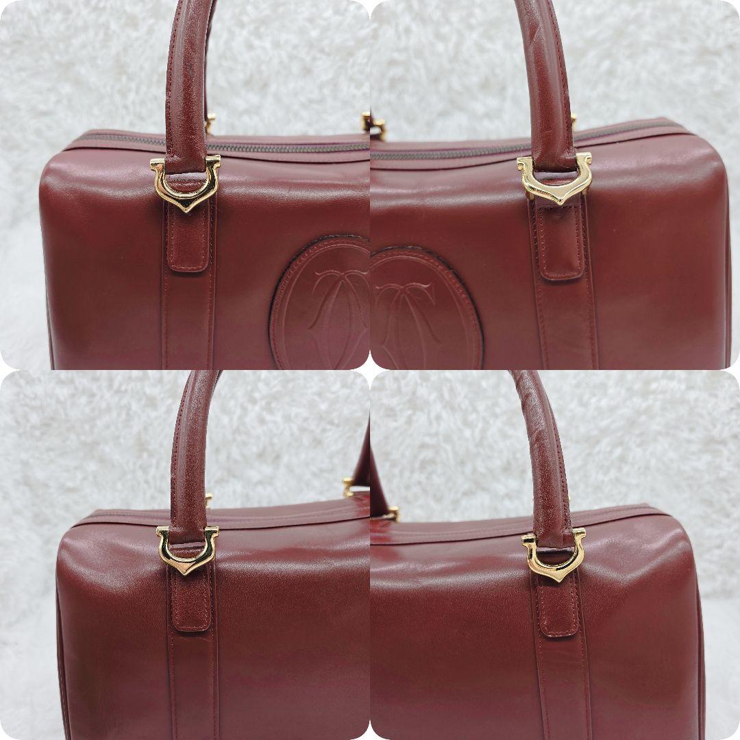 ✨希少！美品✨カルティエ マストライン 本革 ミニ ボストンバッグ ボルドー