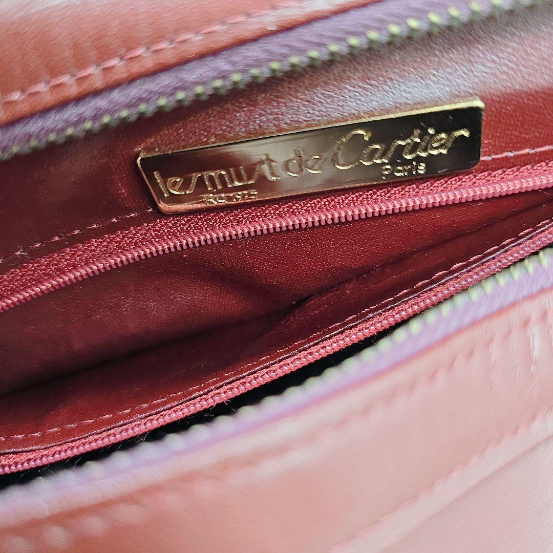 ✨希少！美品✨カルティエ マストライン 本革 ミニ ボストンバッグ ボルドー