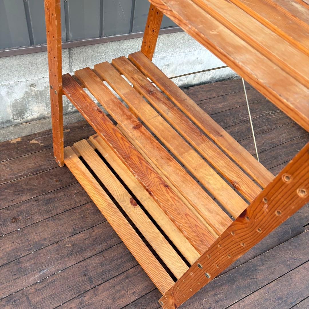 北欧レトロ 木製ラック 4段オープンシェルフ 飾り棚ビンテージ 収納棚ビンテージ