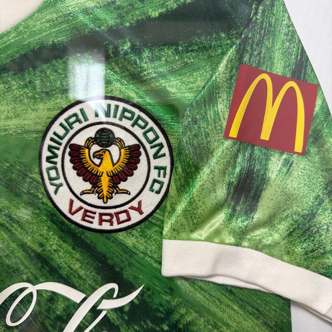 当時物 ヴェルディ川崎 三浦知良　キングカズ　ユニフォーム専用額付き　サイン色紙