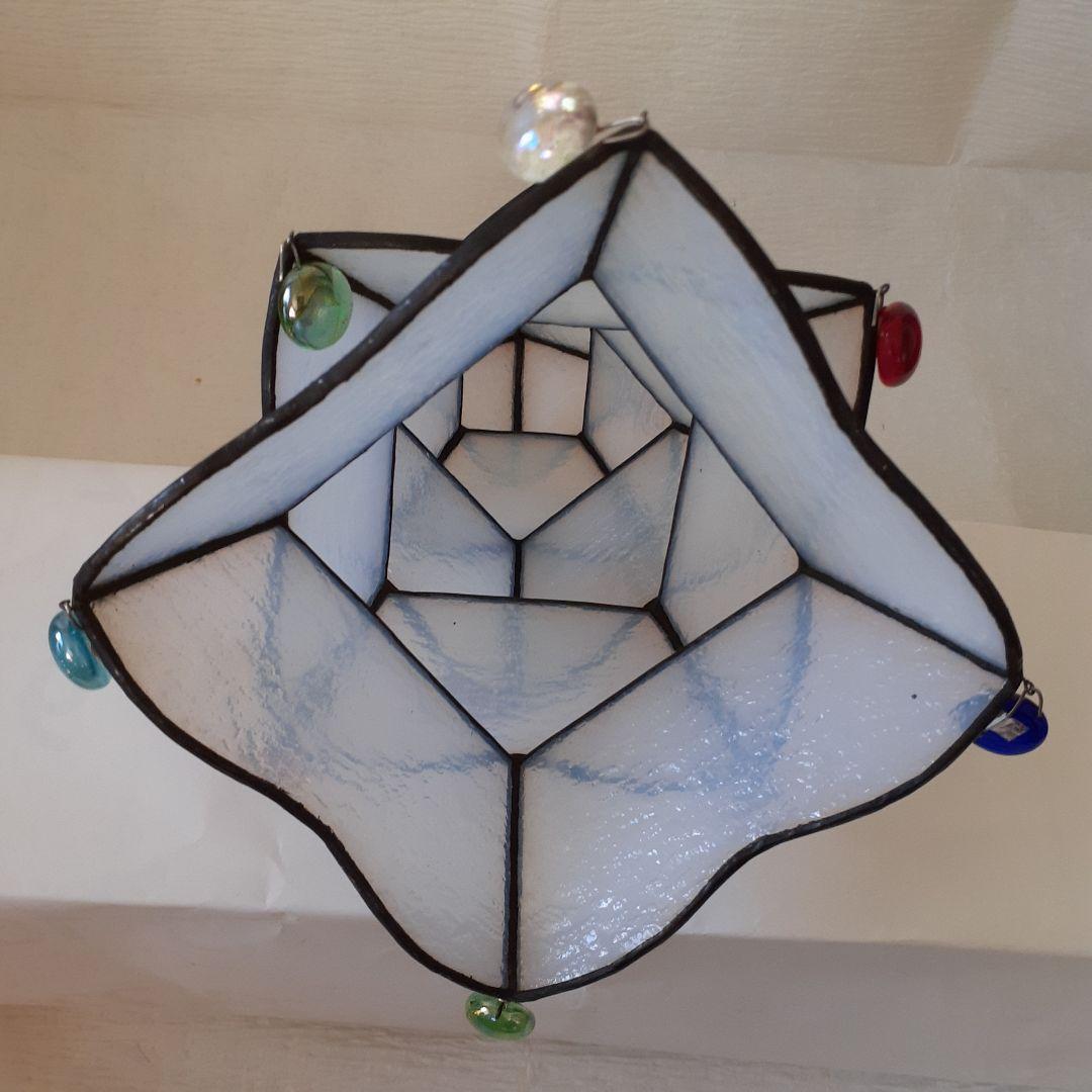 ステンドグラス　ホワイトクリスマスツリー　5段