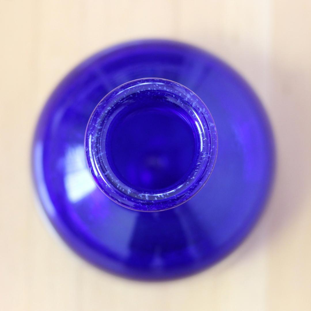 【サイン入り】エリックホグラン　Erik Hoglund　ブルーガラス 花器花瓶