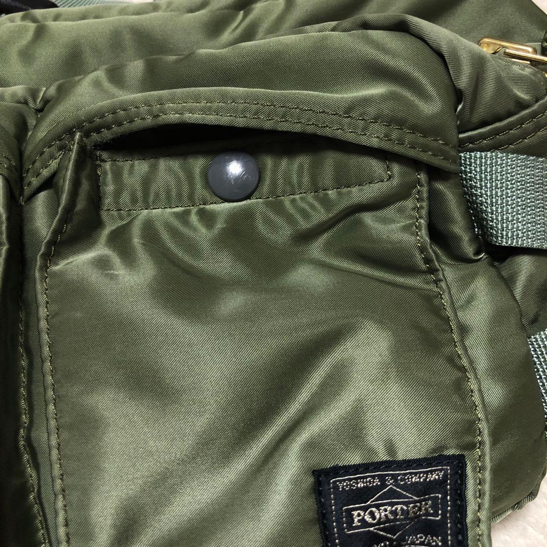美品 PORTER ポーター タンカー ウエストバッグ セージグリーン カーキ
