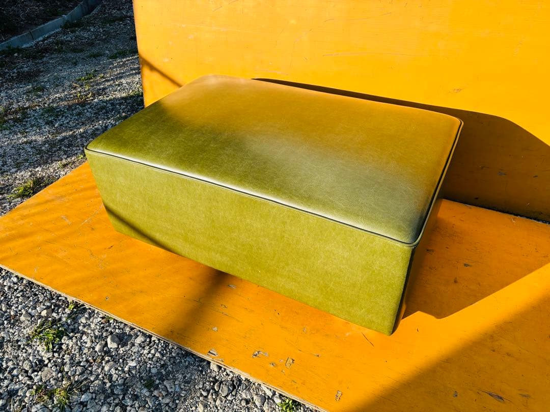 J41★アスプルンド★美品 オットマン グリーン 合成皮革