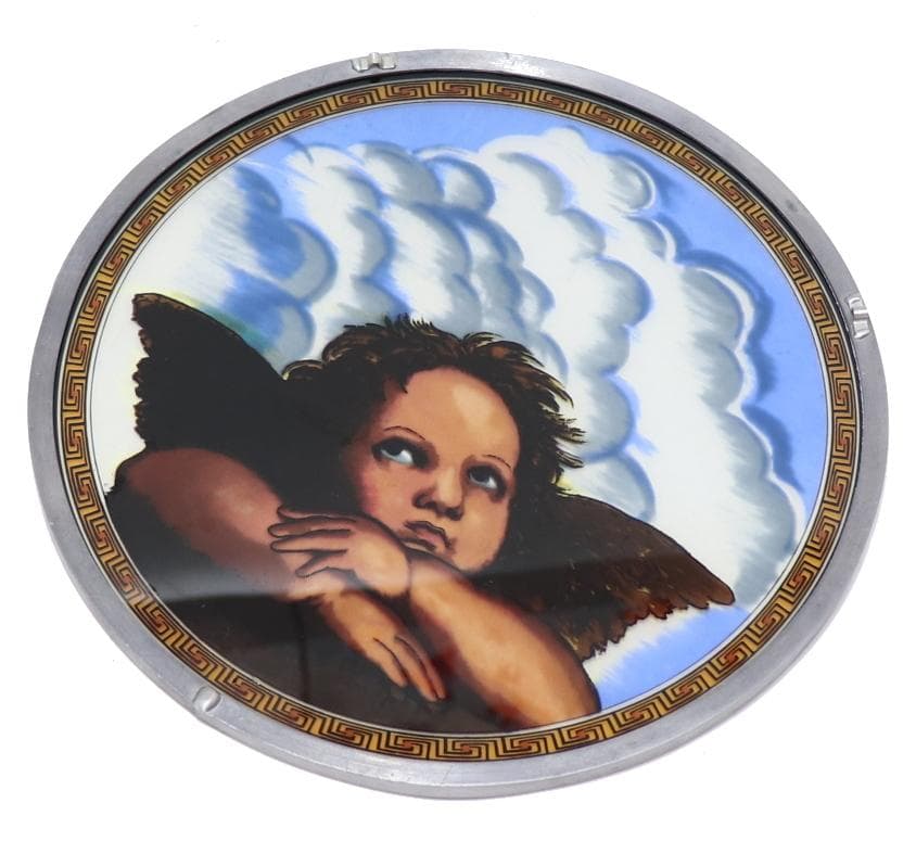 システィーナの聖母の天使 ヴィンテージ ステンドグラス ラファエロ・サンティ