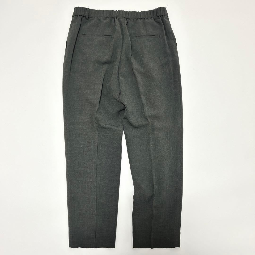 大きいサイズ◆美品◆インディヴィ　ノーカラージャケット　テーパードパンツ　42