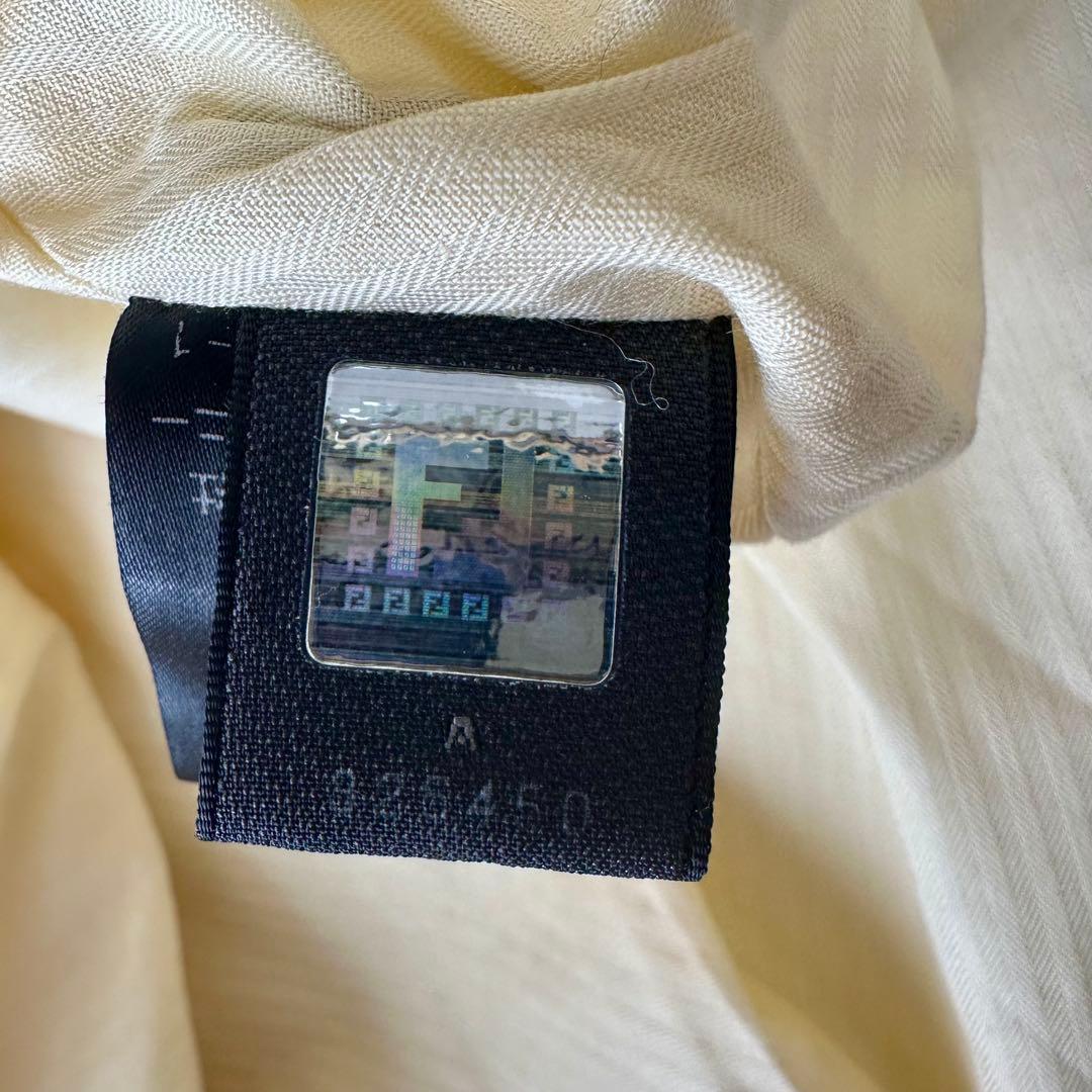 希少カラー FENDI フェンディ ズッカ柄 ステンカラー コート ホワイト L