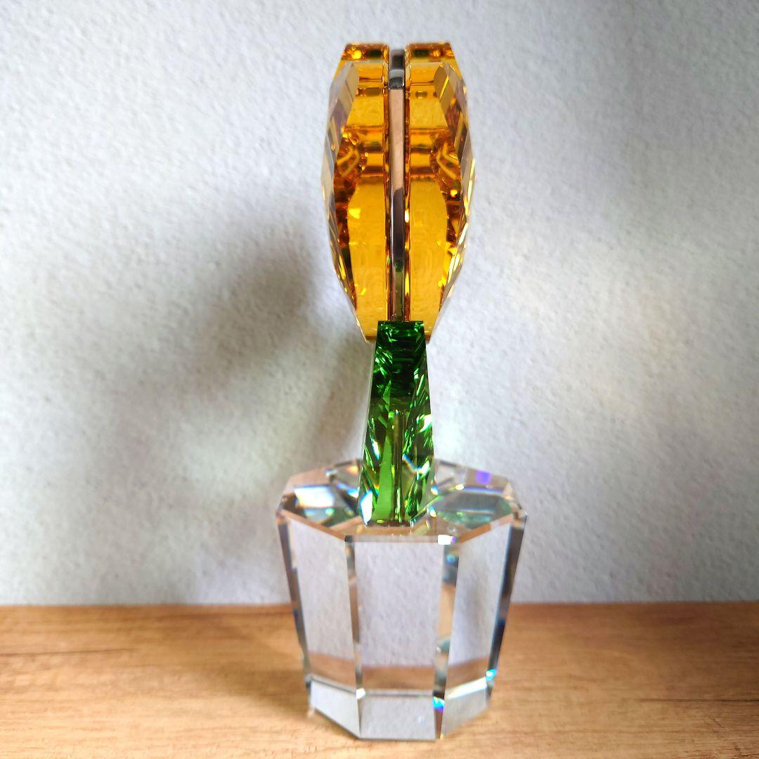 スワロフスキー　花　チューリップ　黄　大