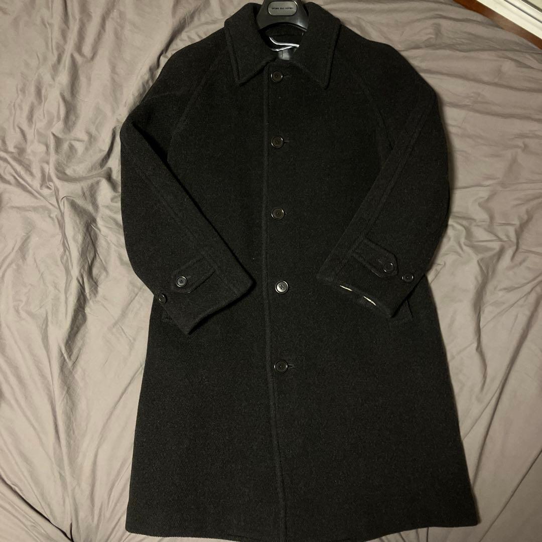 MOORBROOK製生地トゥモローランドバルマカーンコートチャコールグレー46