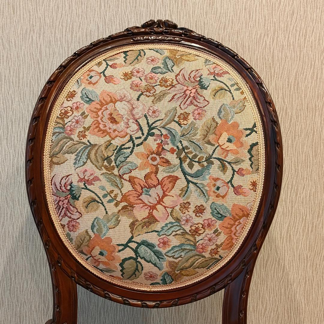 アンティークチェア　猫脚　ロココ様式　ダイニングチェア　2脚セット