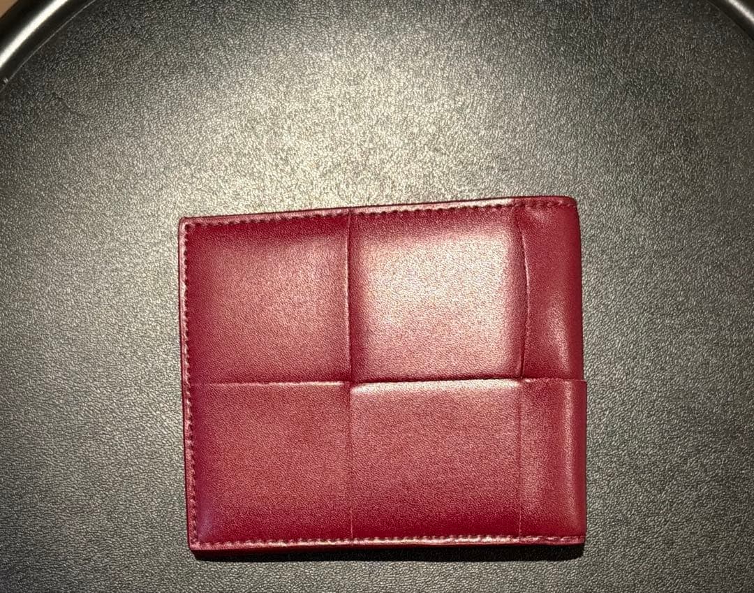 ボッテガヴェネタ カセット 二つ折り財布 バーガンディ
