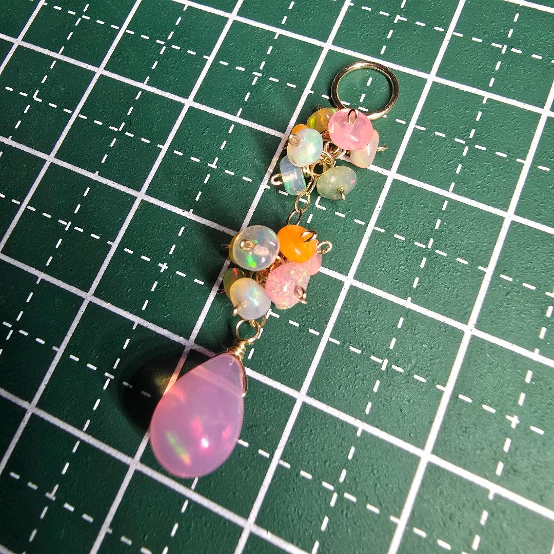 14kgf 遊色抜群カラーグラデーションオパールピアスAタイプvegagift