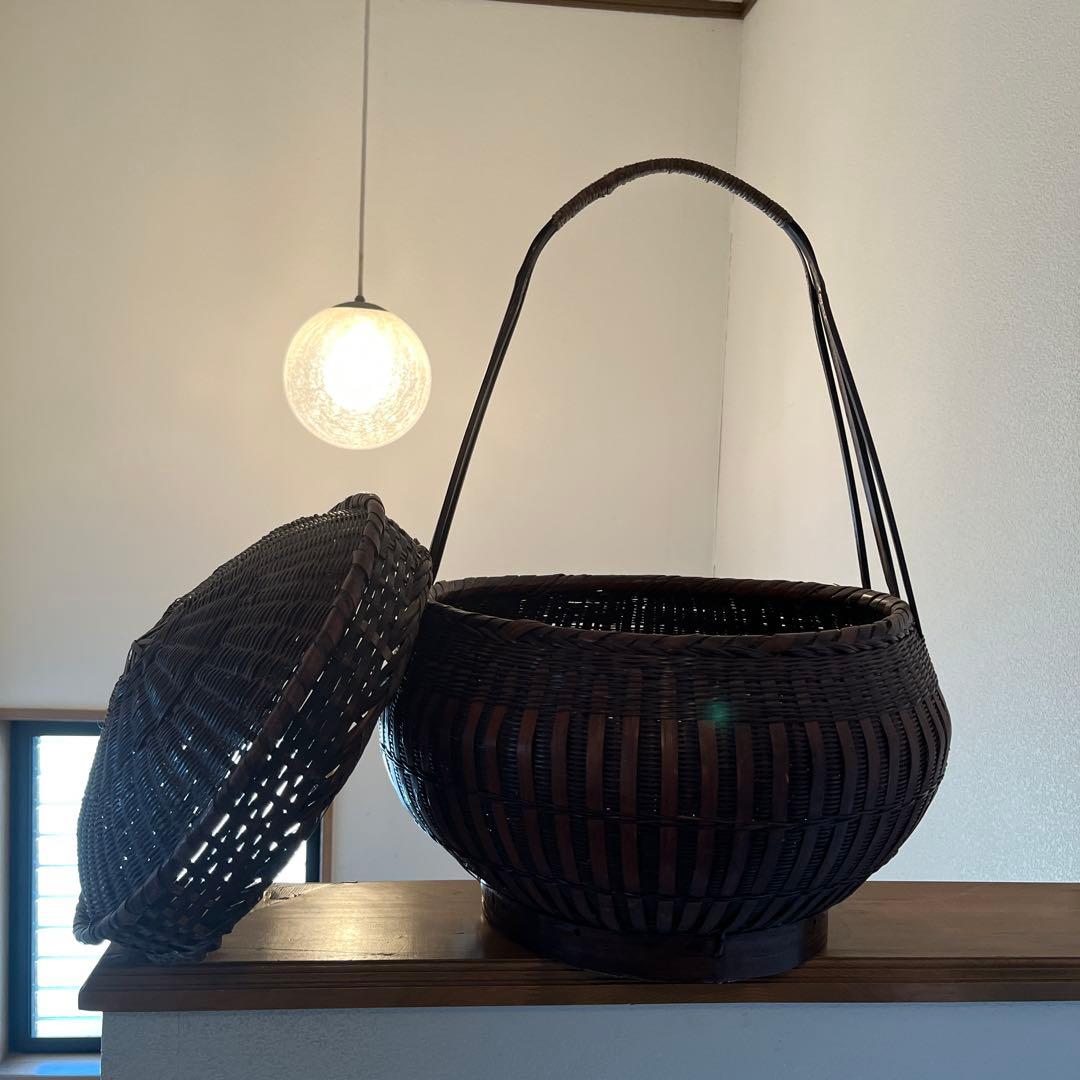 特大蓋付き 籠 かご 花入れ 花瓶 夏 インテリア 籠バック バスケット 夏
