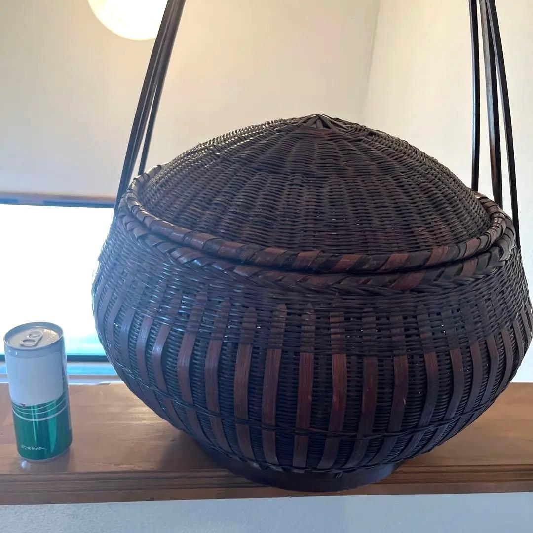 特大蓋付き 籠 かご 花入れ 花瓶 夏 インテリア 籠バック バスケット 夏