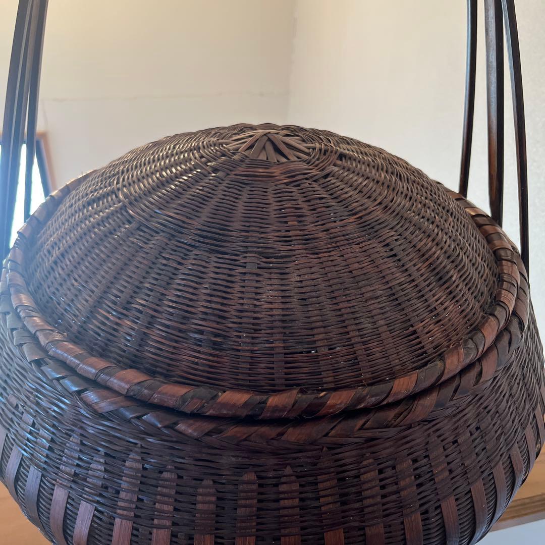 特大蓋付き 籠 かご 花入れ 花瓶 夏 インテリア 籠バック バスケット 夏