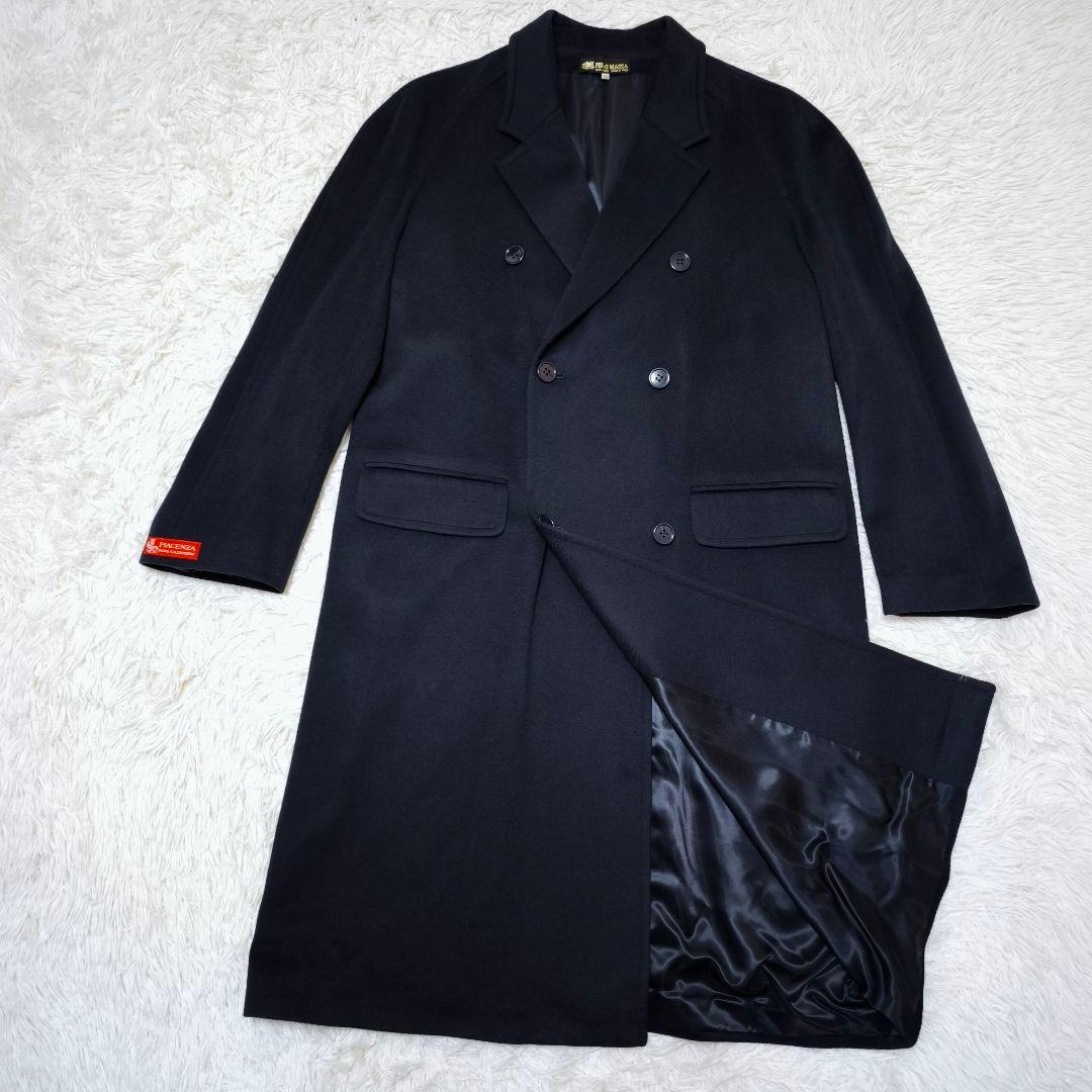 未使用級 PIACENZAカシミヤ100% ダブルブレストロングコートイタリア製