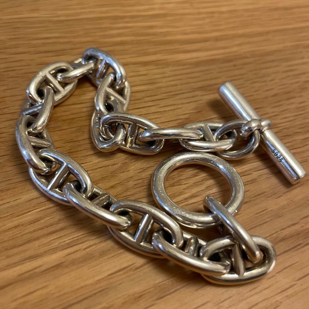 オーダー シルバー 925 アンカーチェーン ブレスレット シェーヌ MM