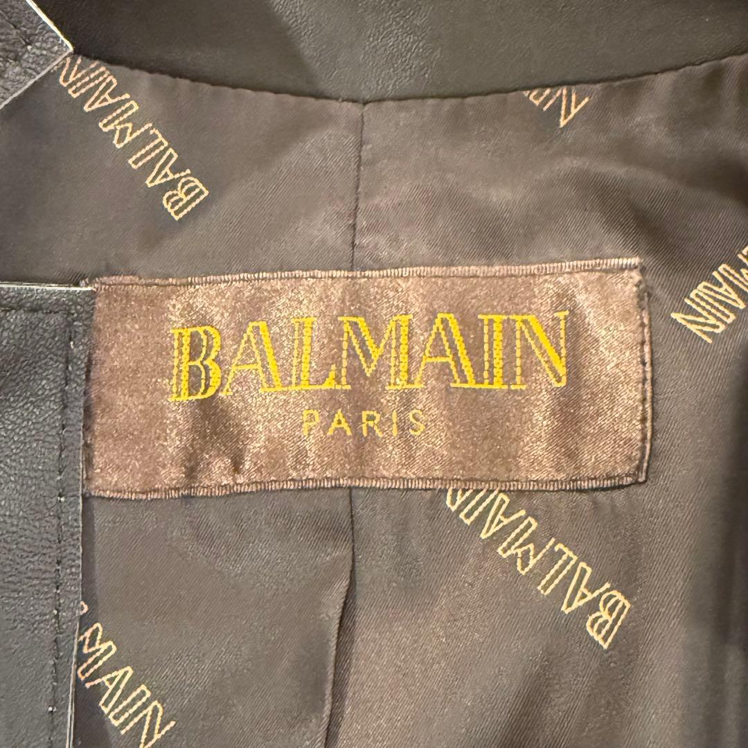 新品未使用 バルマン レザー テーラードジャケット 羊革 ダークブラウン 11