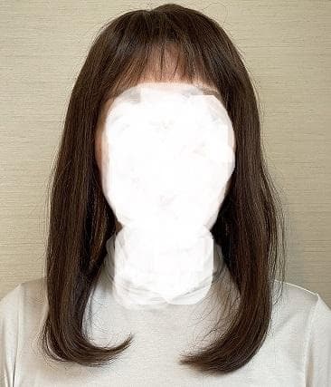 フルウィッグ　高級人毛100％　ロング　ブラウン　医療用　傷みがあります。