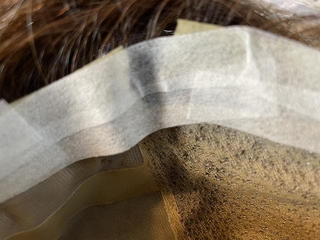 フルウィッグ　高級人毛100％　ロング　ブラウン　医療用　傷みがあります。