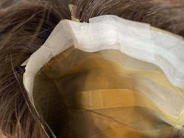 フルウィッグ　高級人毛100％　ロング　ブラウン　医療用　傷みがあります。