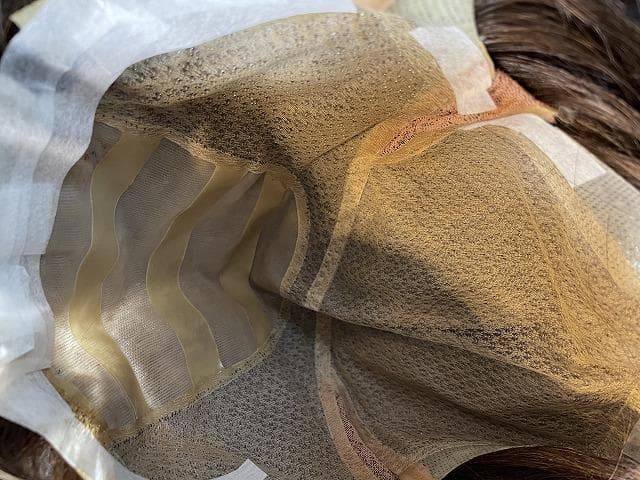 フルウィッグ　高級人毛100％　ロング　ブラウン　医療用　傷みがあります。