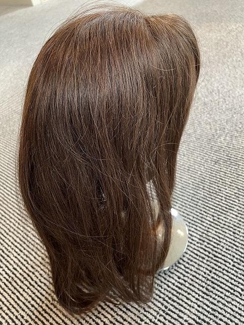フルウィッグ　高級人毛100％　ロング　ブラウン　医療用　傷みがあります。