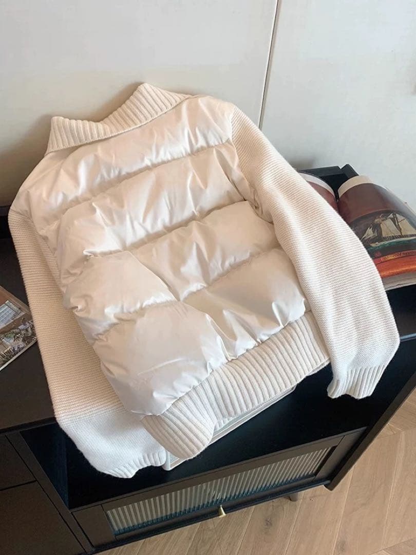 即日発送 2WAYニットスリーブエコファー ダウンジャンパー　/b3