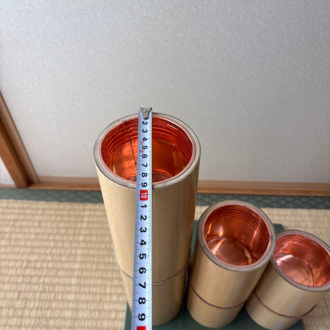 69 短三管筒　3本セット　竹製　華道　生花　格花　花器　水仙
