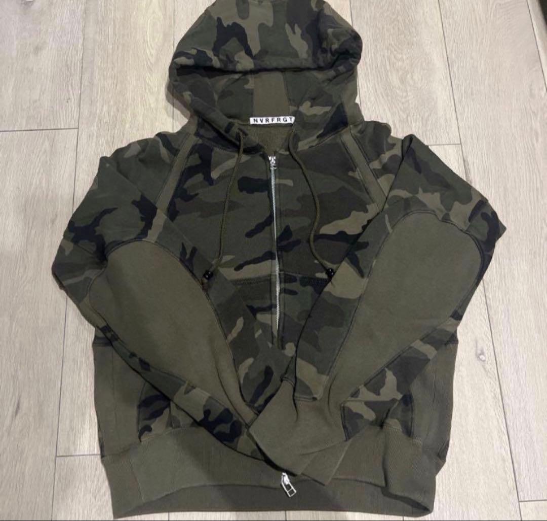 早い者勝ち！NVRFRGT 迷彩柄フルジップパーカー