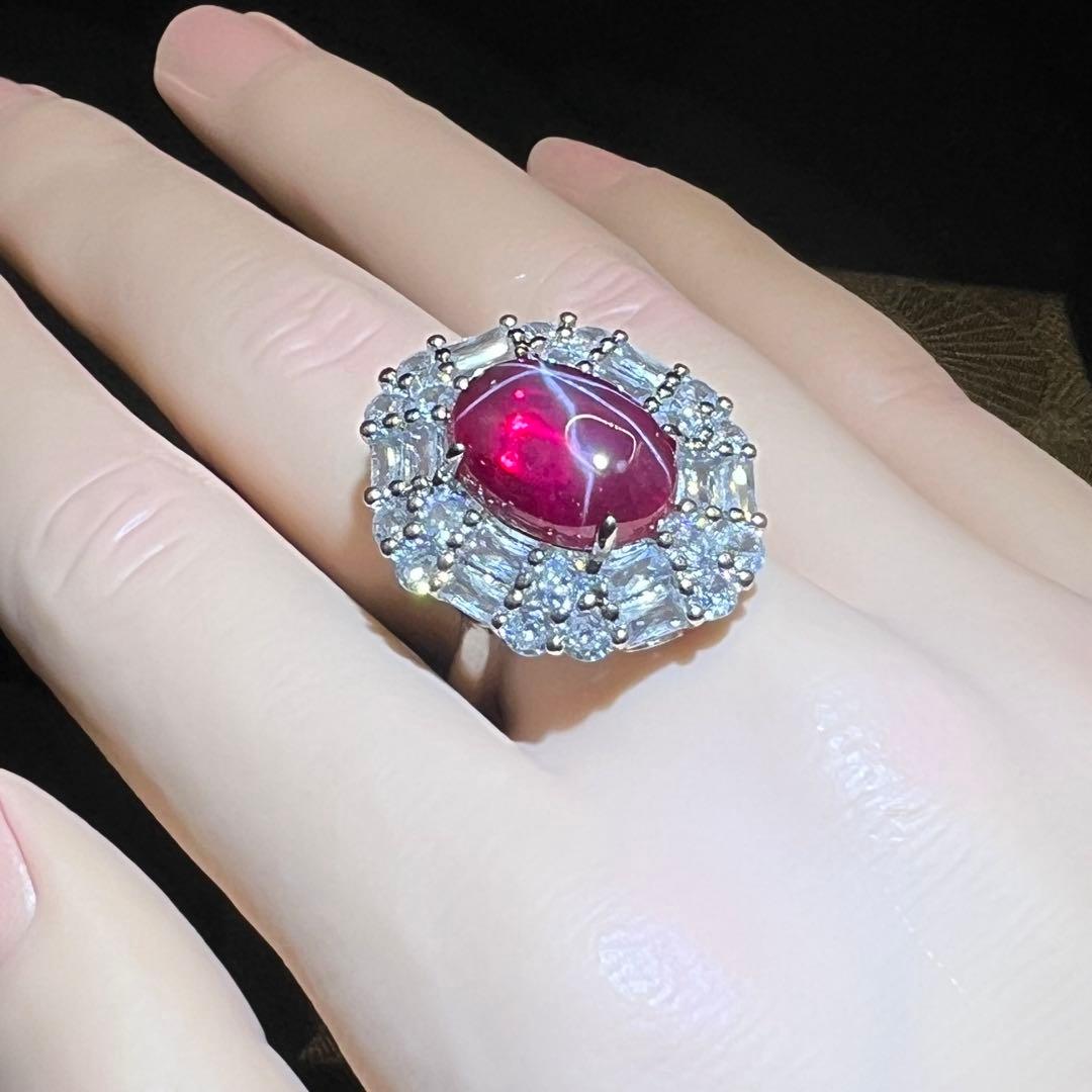 ミャンマー産大粒 七色のルビー3点セット海外鑑定書付ペンダント+リング+ピアス