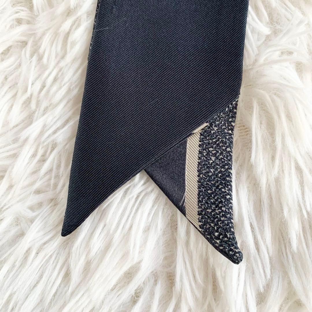 クリスチャンディオール　ミッツァ　トロッター　オブリーク　リボンスカーフ　シルク