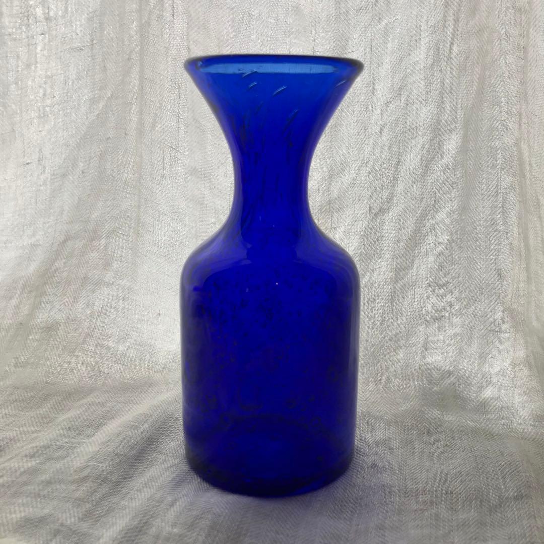 北欧　エリック・ホグラン　花瓶　ブルー　アンティーク