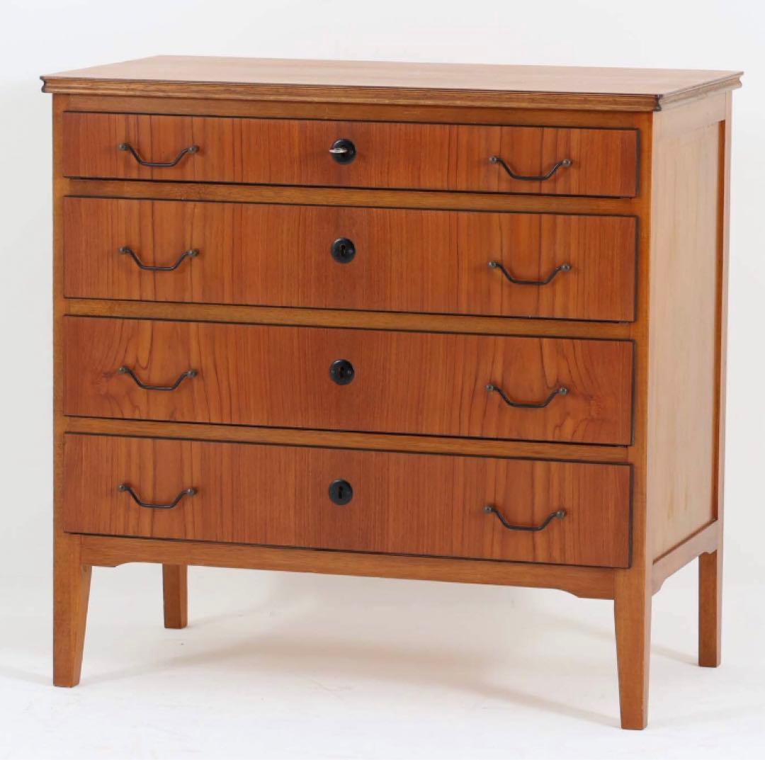 スウェーデン チーク×ビーチ材 チェスト 北欧家具 アンティーク インテリア