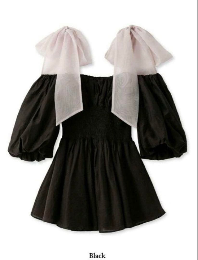 ウエストシャーリングリボンブラウス オフショル