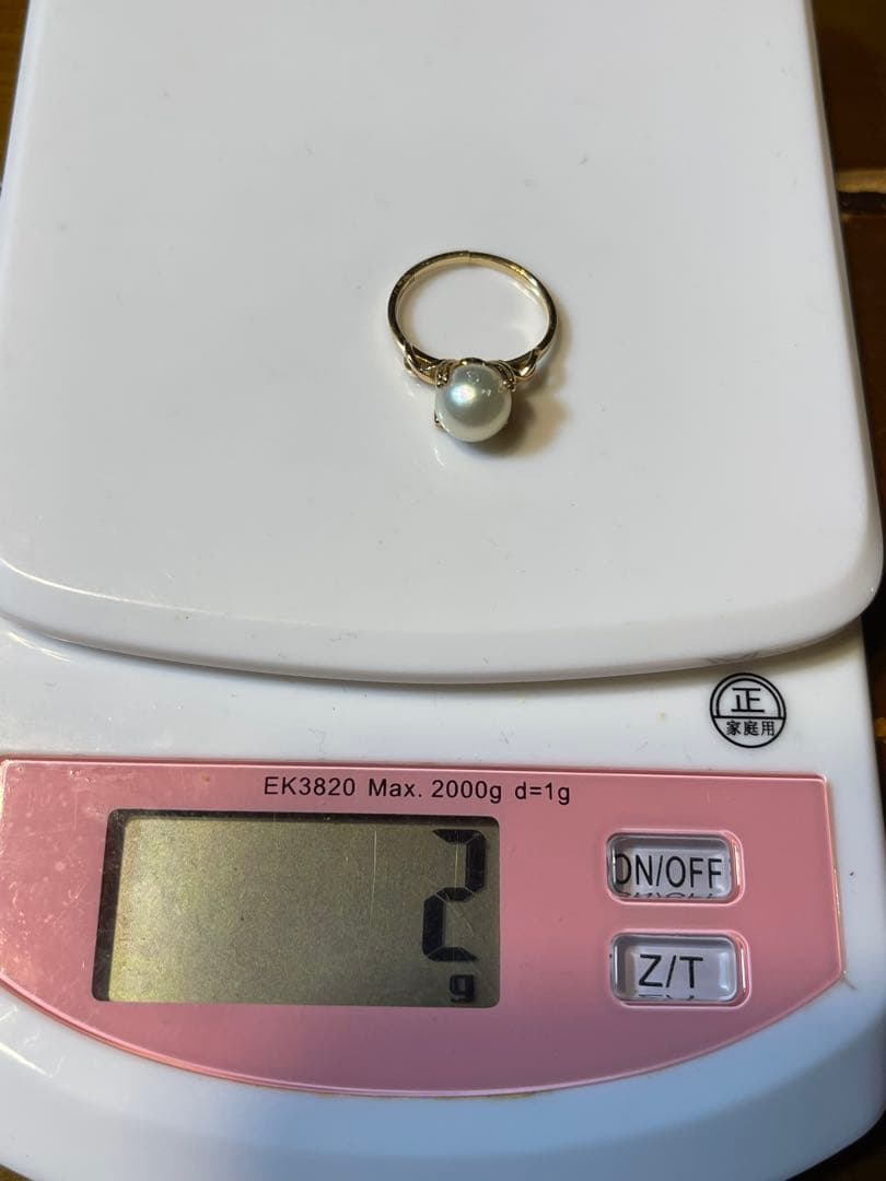 専用/訳あり・破損k18・本真珠リング