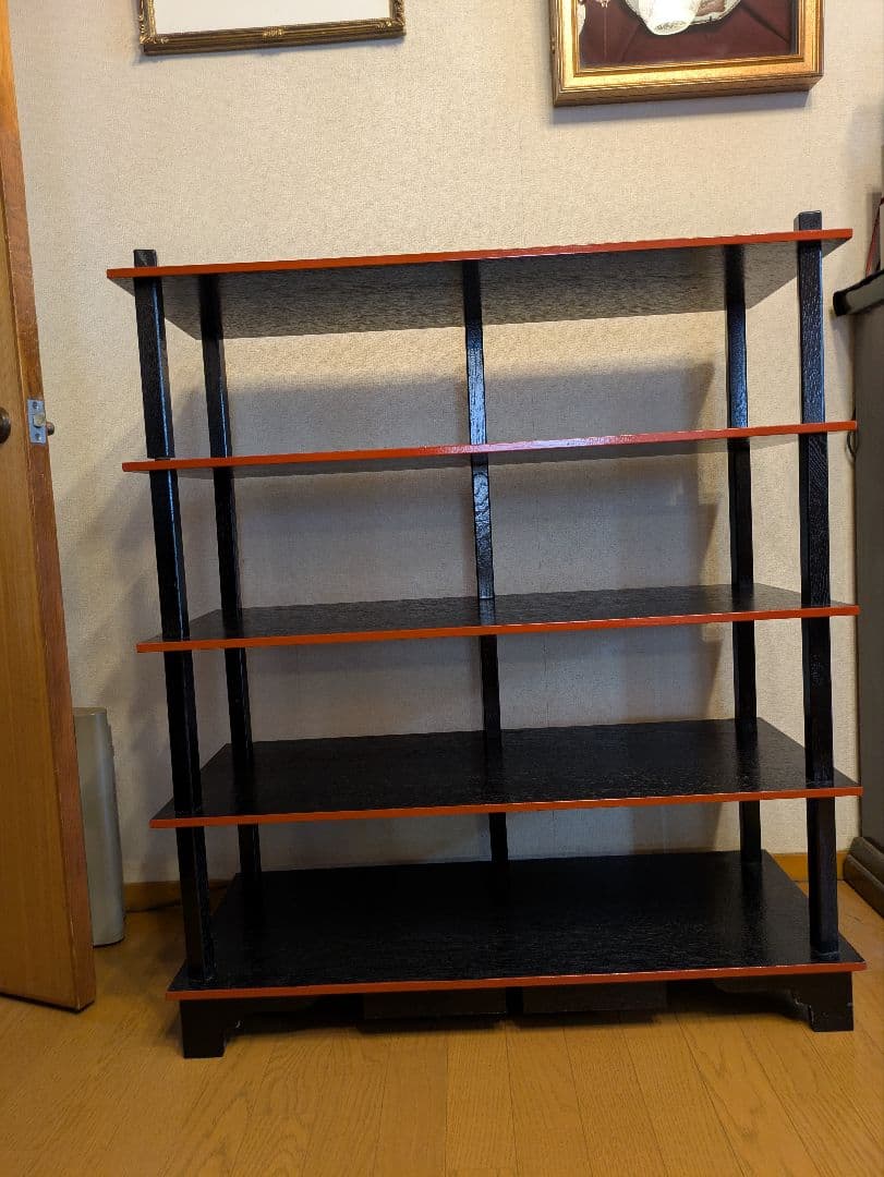 【引き出し付】懐石道具 木製組立式 五段配膳棚 水屋棚 紙箱入り