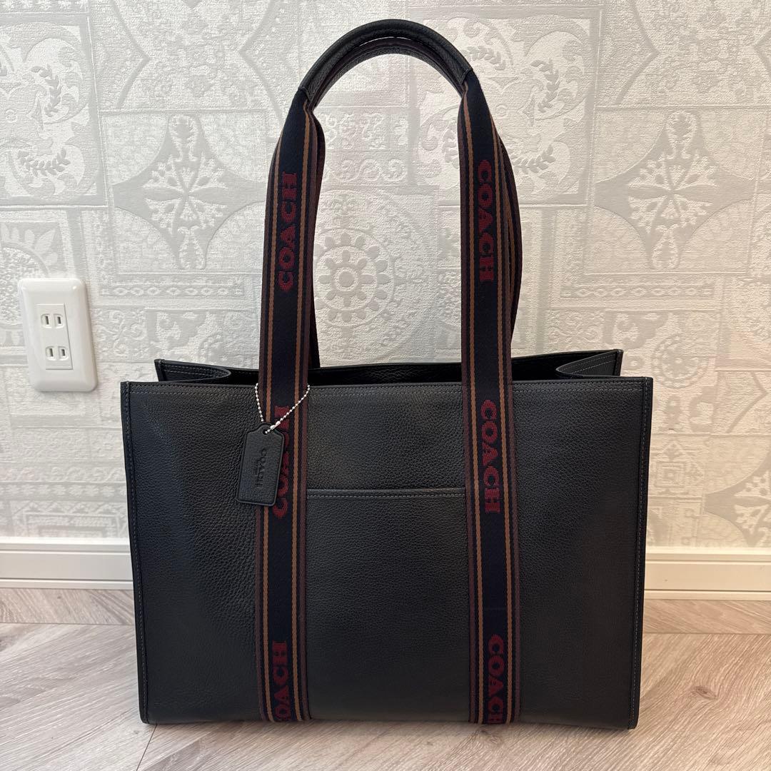 く*ち様 COACH コーチ ブラックレザー トートバッグ
