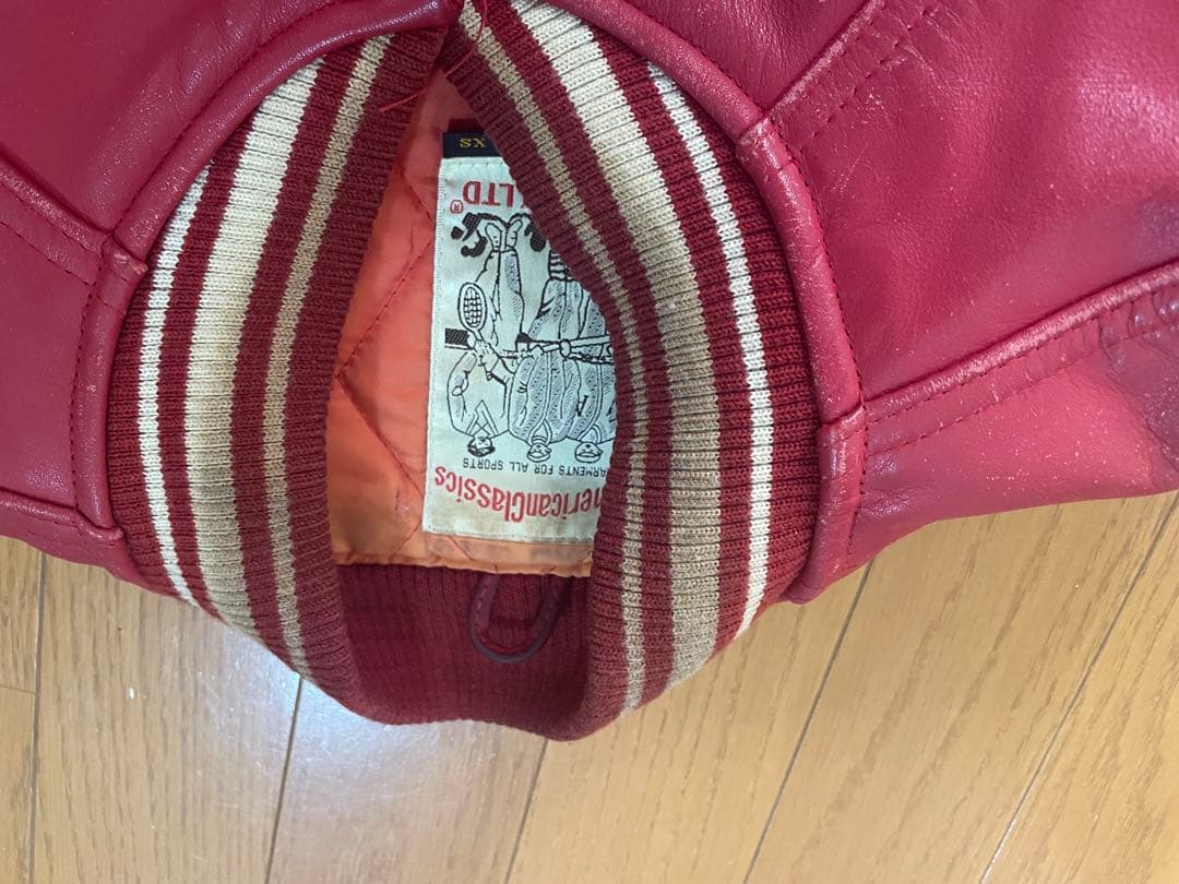 AVIREX レザー ジャケット 赤