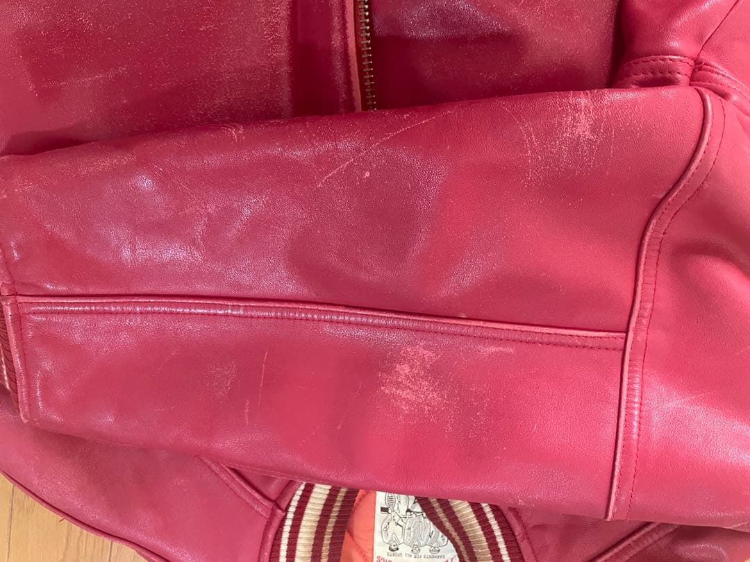 AVIREX レザー ジャケット 赤