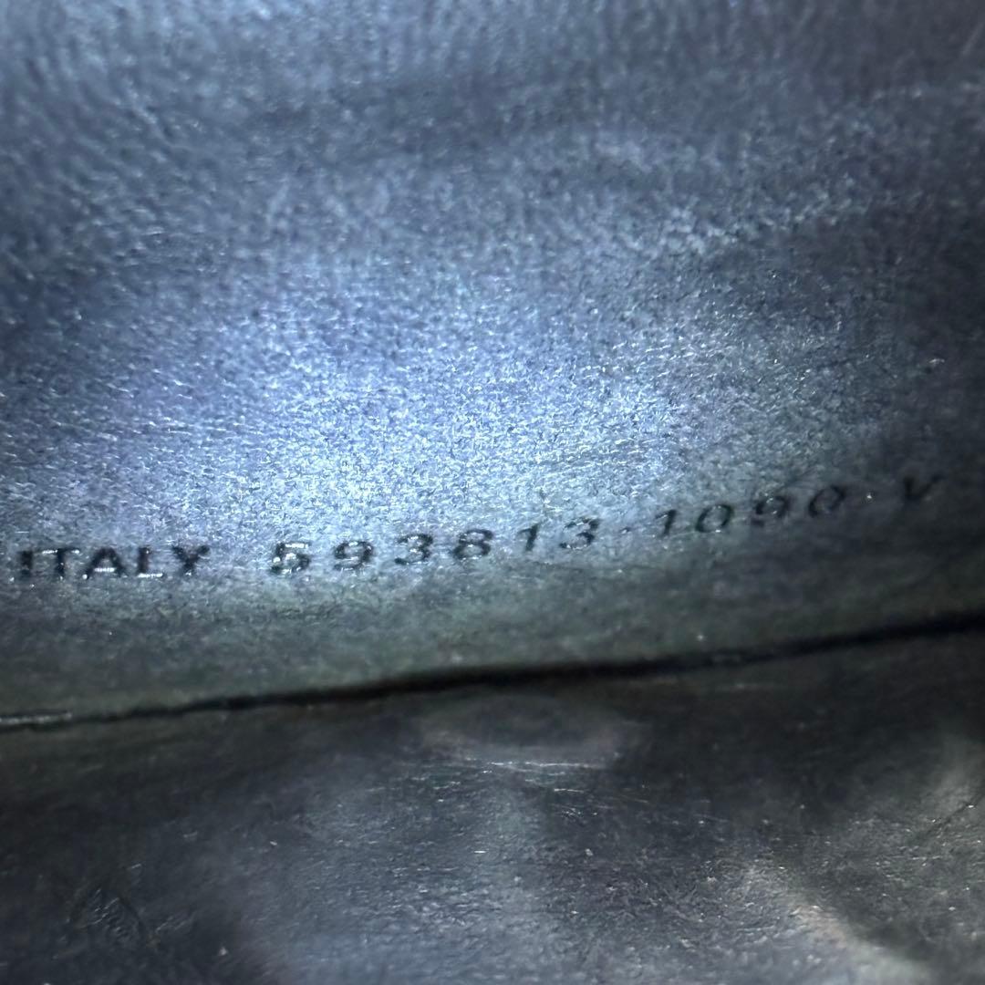 バレンシアガ 三つ折り財布 コンパクトウォレット レザー ロゴ ブラック